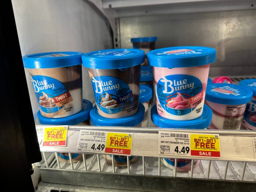 blue bunny ice cream kroger shelf image