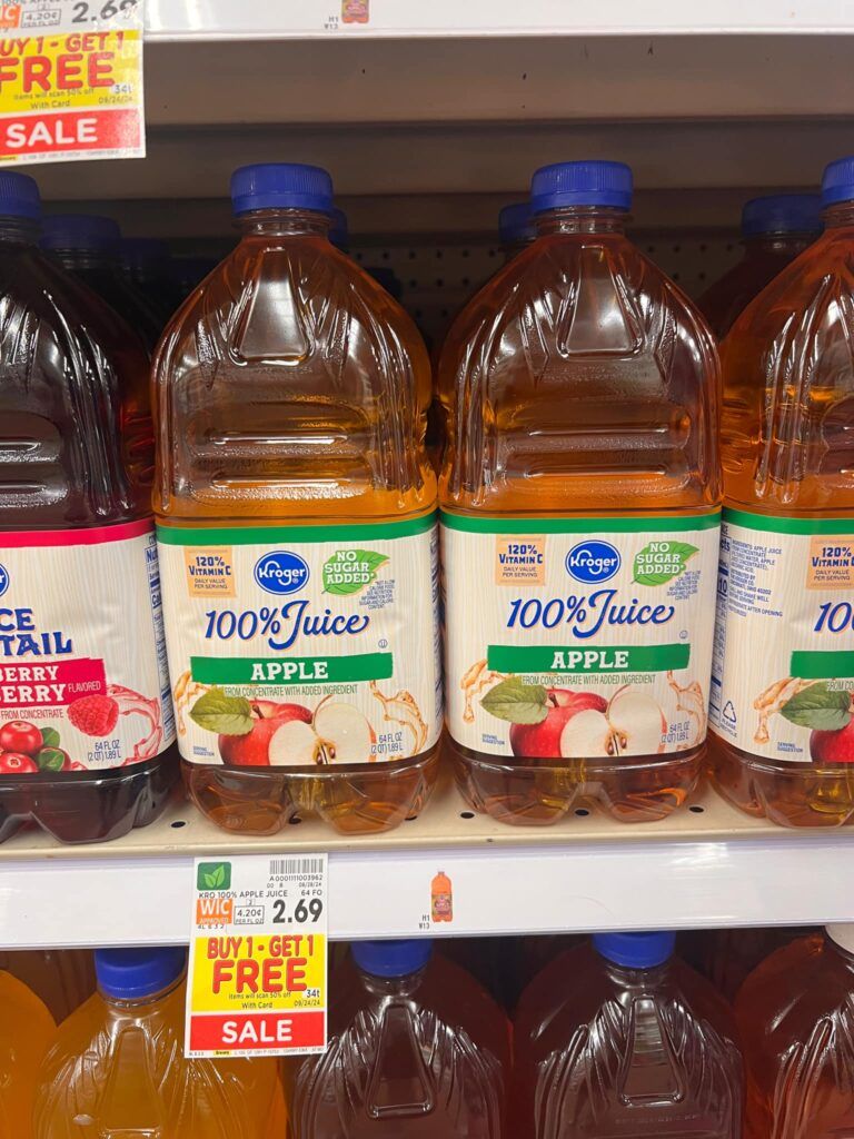 kroger apple juice shelf image