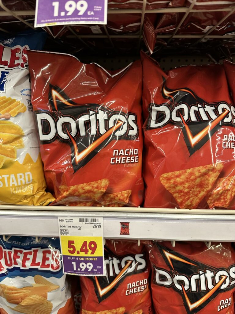 doritos, tostitos, cheetos and lays kroger shelf image' (1)