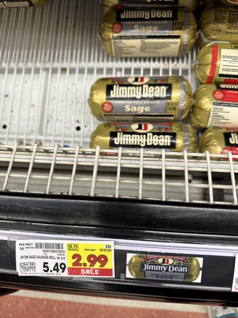 jimmy dean sausage roll kroger shelf image (1)