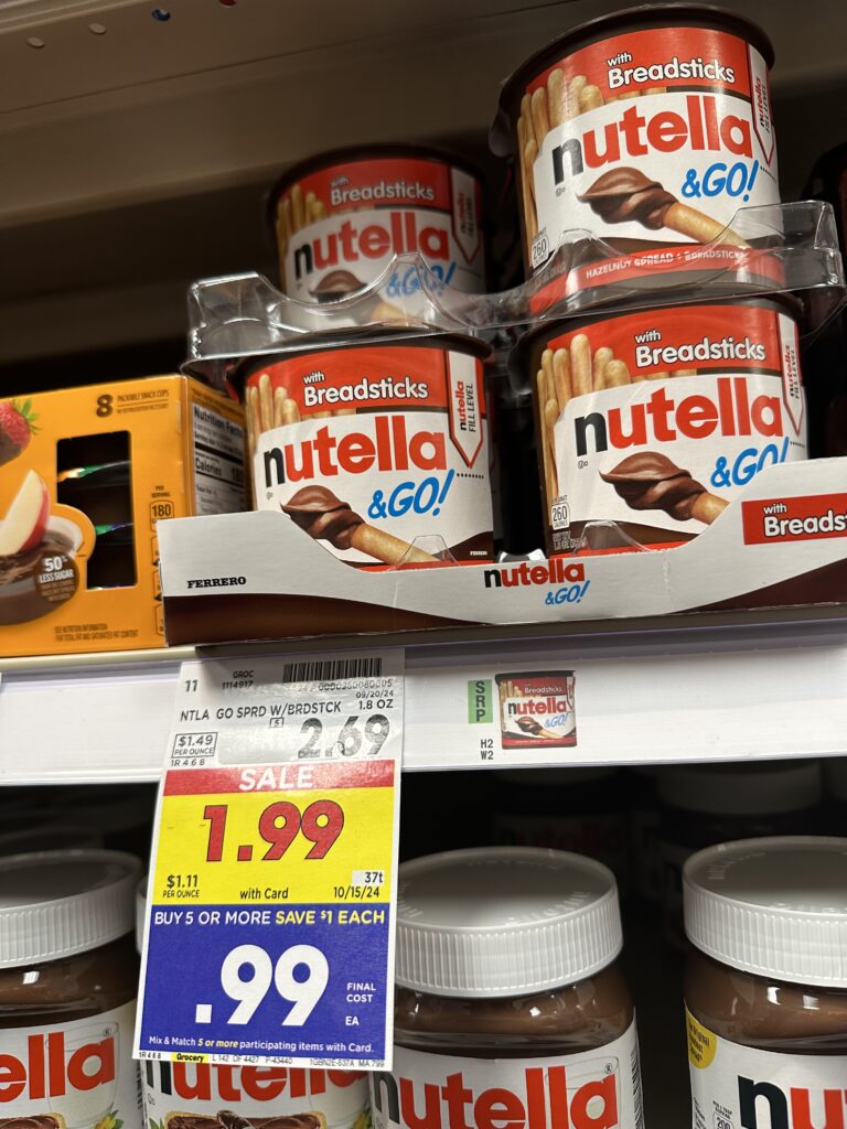 nutella and go kroger shelf image (1)