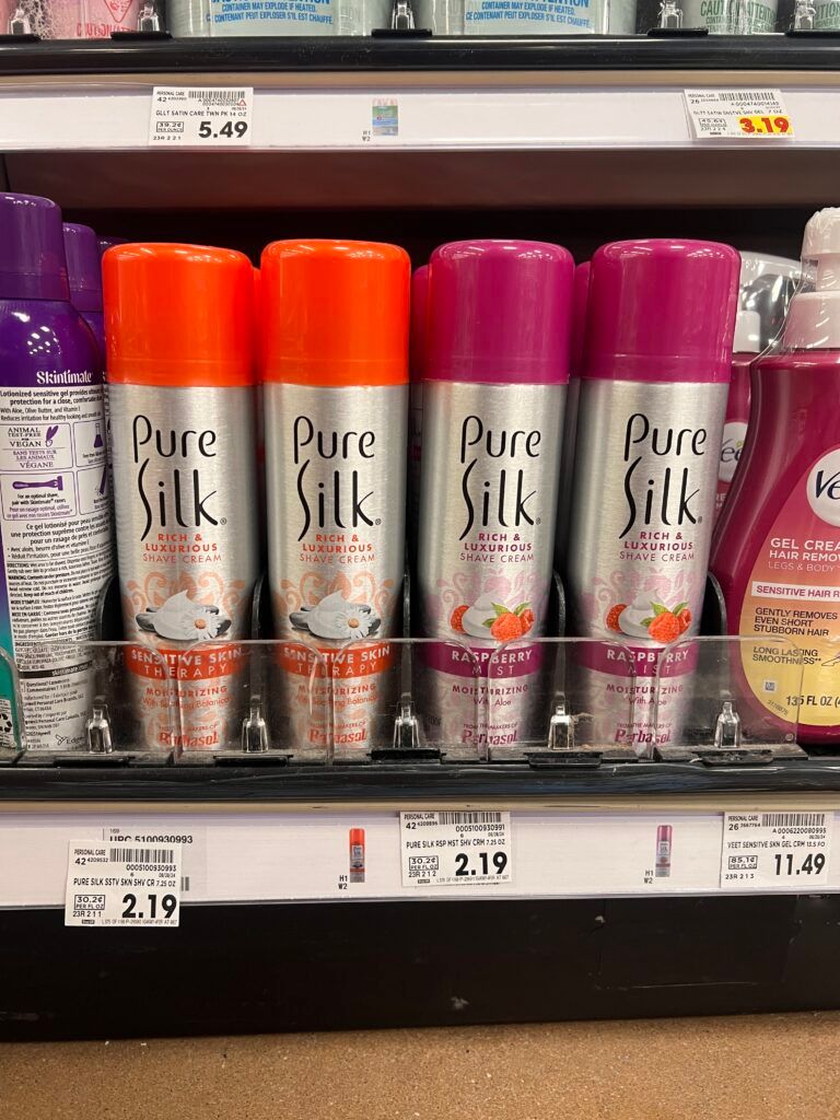 pure silk shave cream kroger shelf image