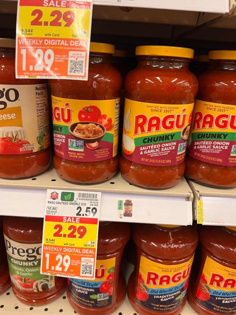 ragu pasta sauce kroger shelf image (1)