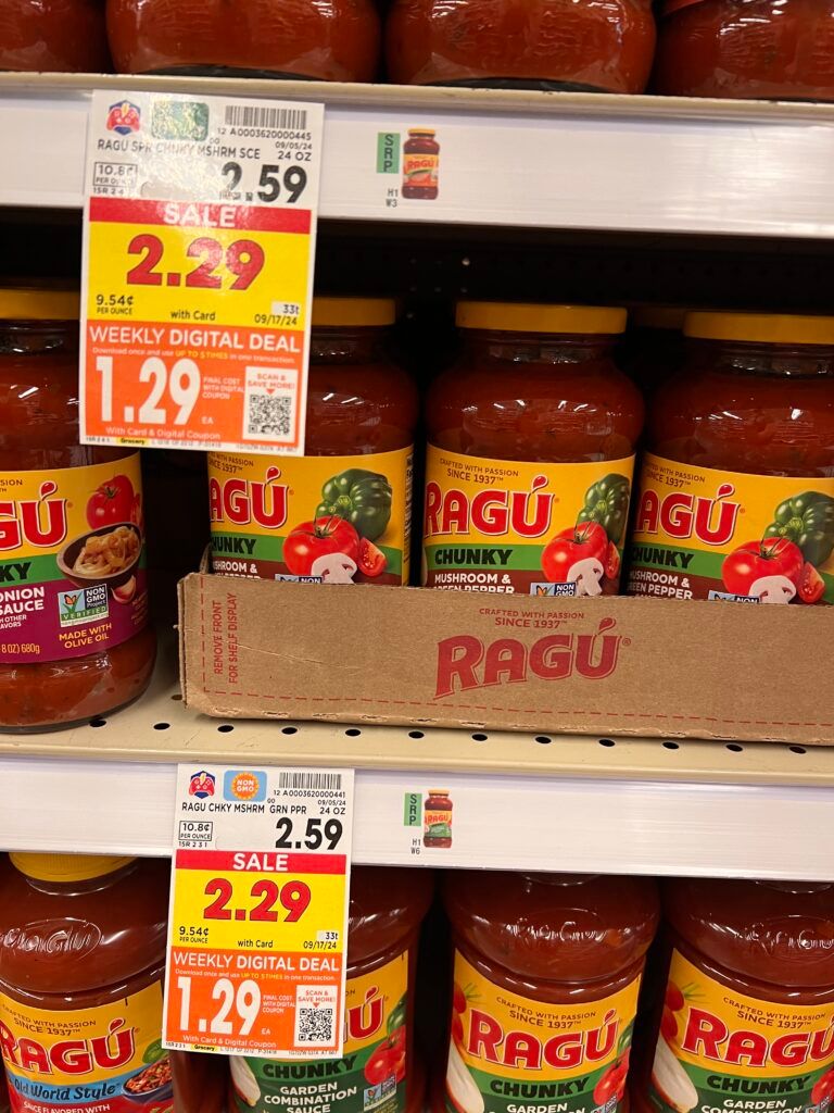 ragu pasta sauce kroger shelf image (1)