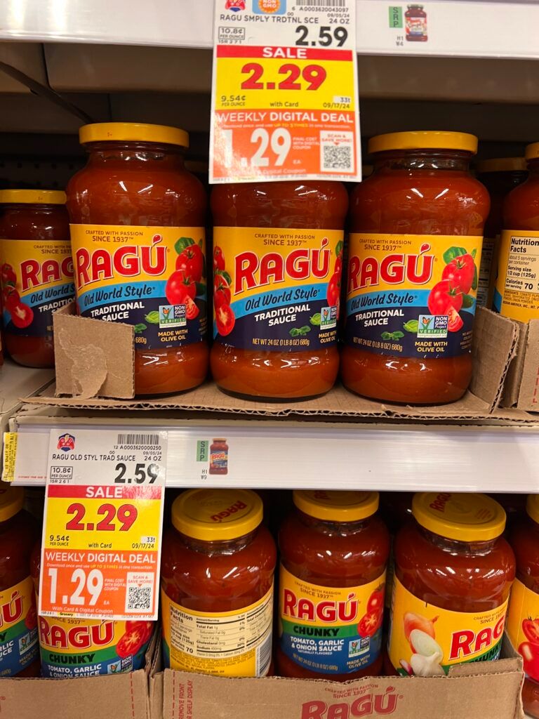 ragu pasta sauce kroger shelf image (1)