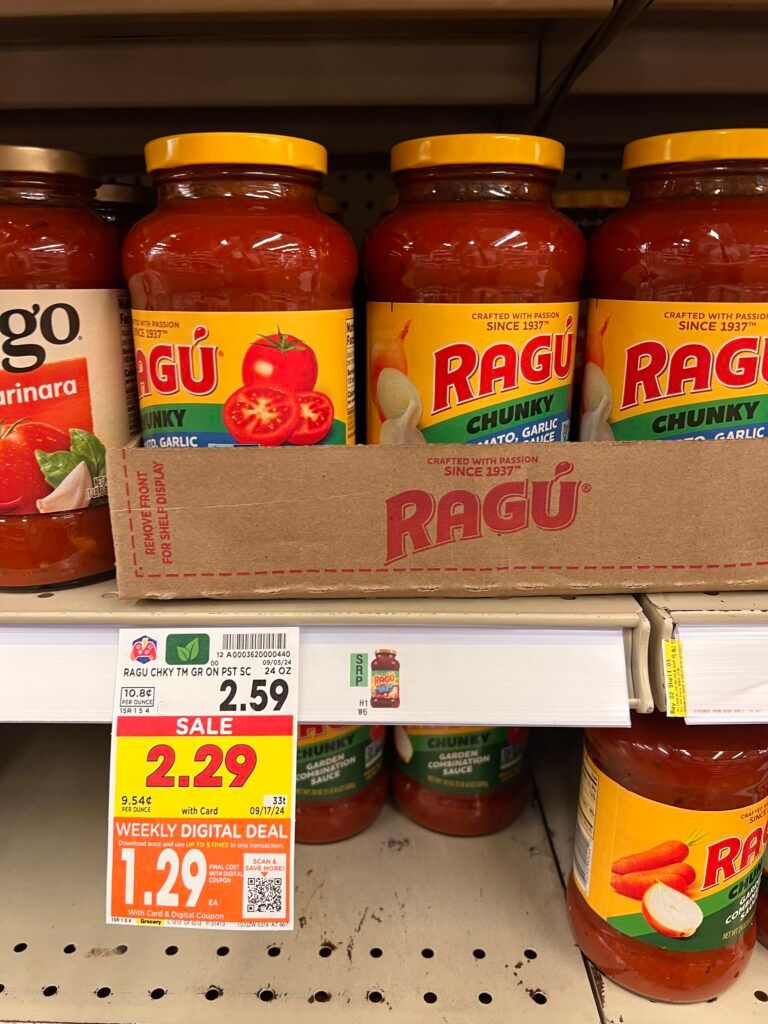 ragu pasta sauce kroger shelf image (1)