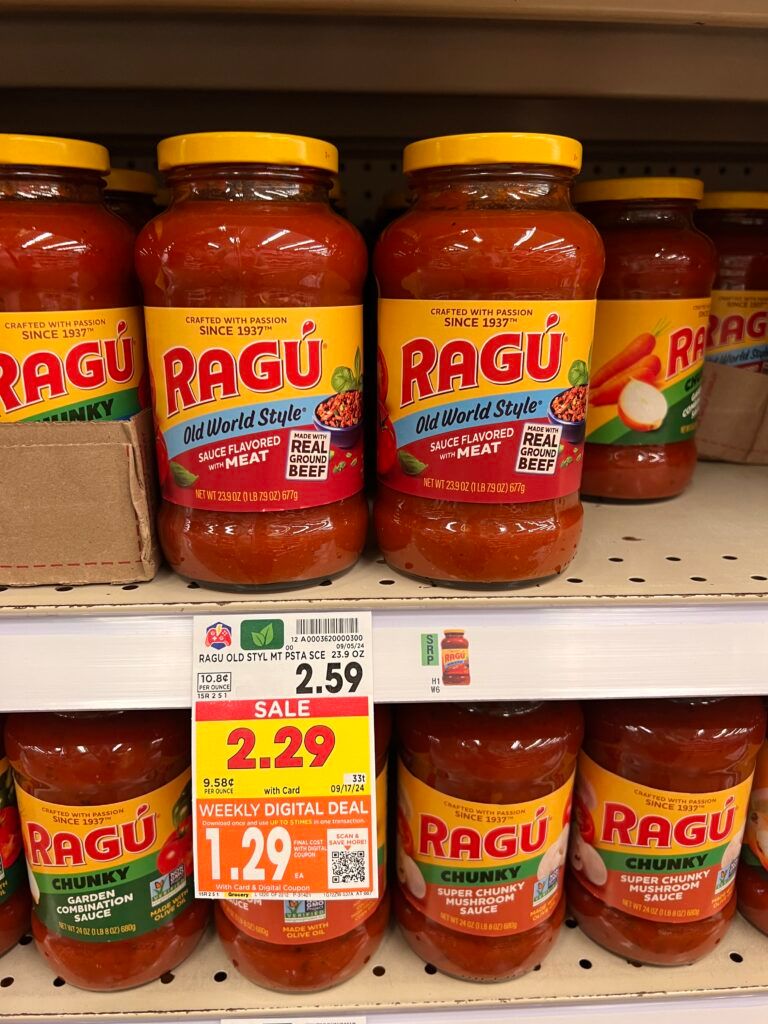 ragu pasta sauce kroger shelf image (1)