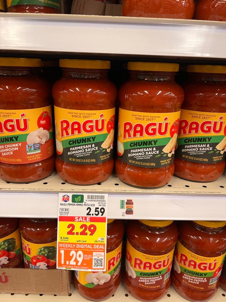 ragu pasta sauce kroger shelf image (1)