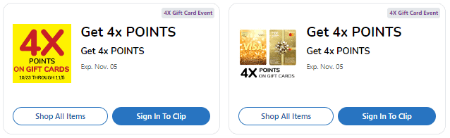 4x fuel points gift cards kroger