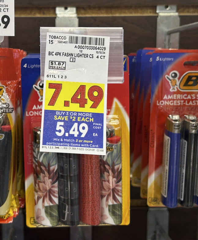 BIC Lighters Kroger Shelf Image