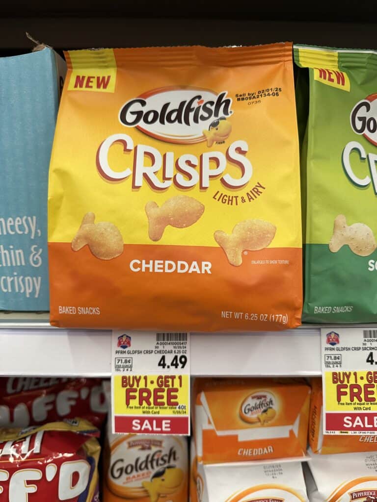 Goldfish Crackers and Crisps Kroger Shelf Image