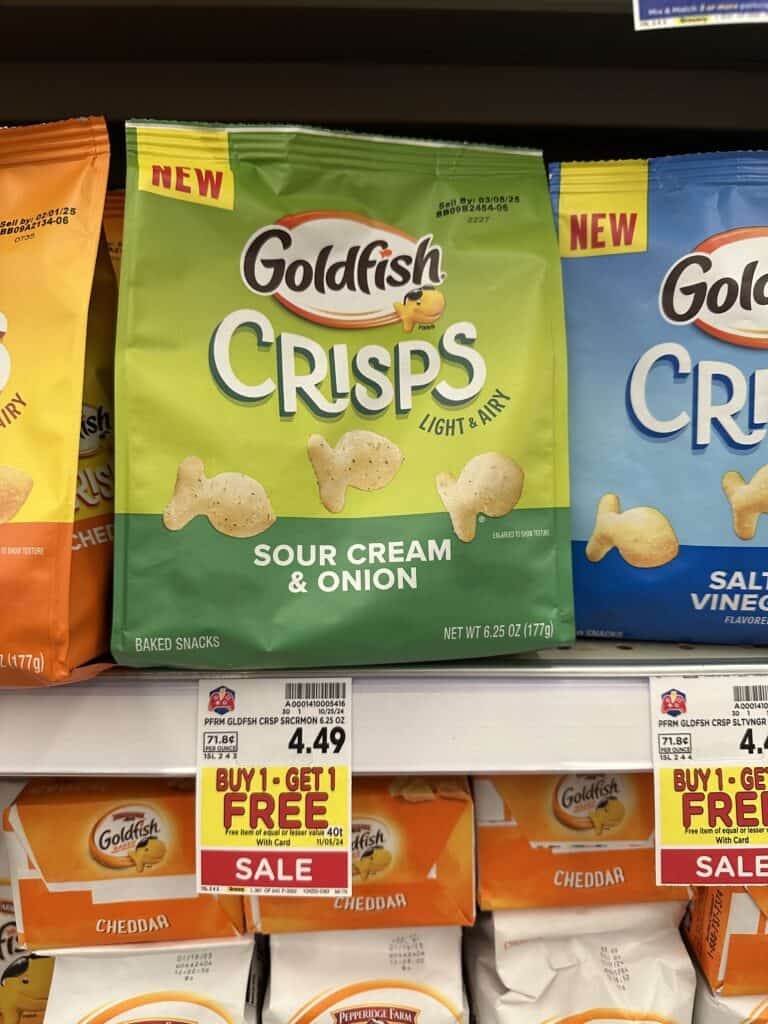 Goldfish Crackers and Crisps Kroger Shelf Image