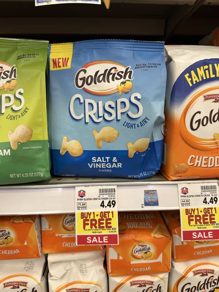 Goldfish Crackers and Crisps Kroger Shelf Image