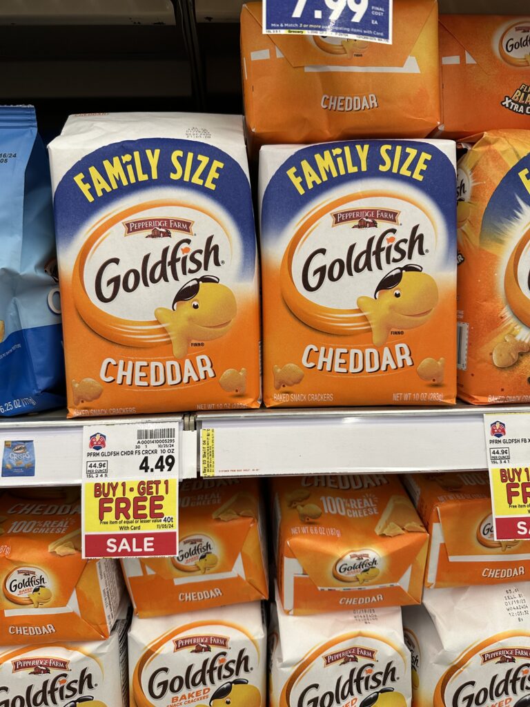 Goldfish Crackers and Crisps Kroger Shelf Image