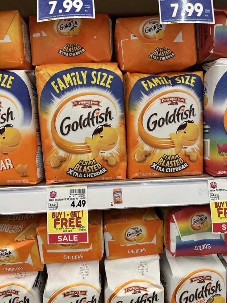 Goldfish Crackers and Crisps Kroger Shelf Image