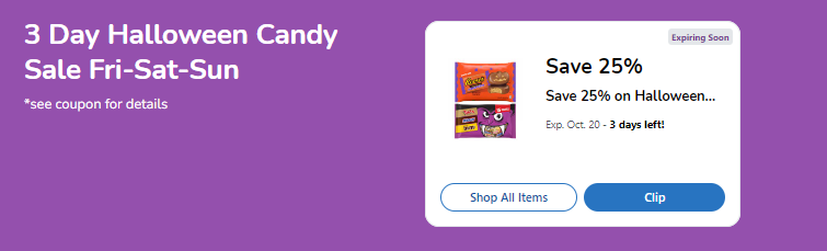 Halloween 3 day candy sale kroger