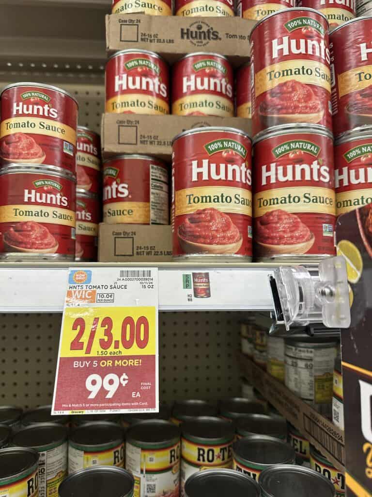 Hunt's Tomatoes Kroger Shelf Image