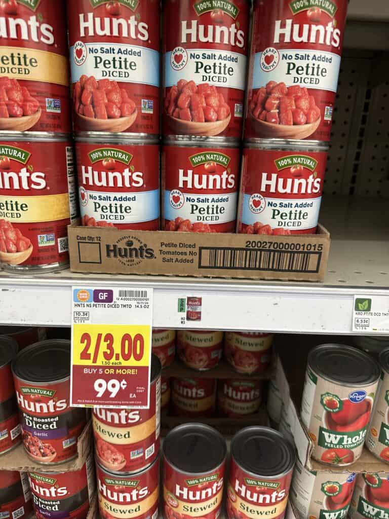 Hunt's Tomatoes Kroger Shelf Image