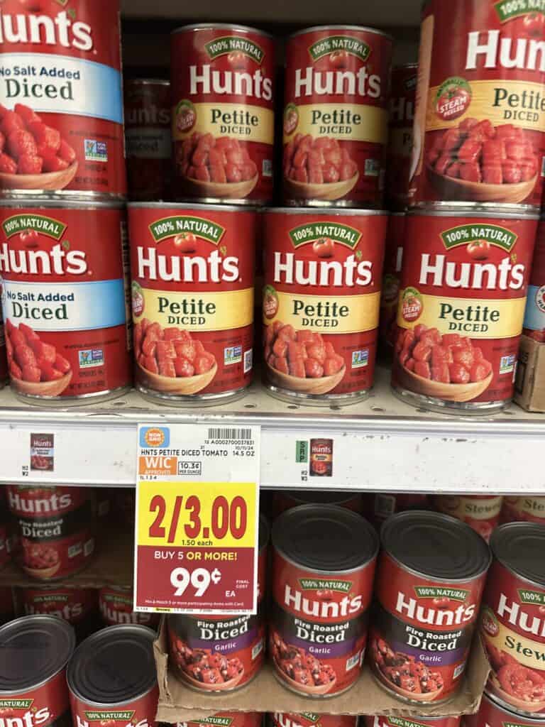 Hunt's Tomatoes Kroger Shelf Image