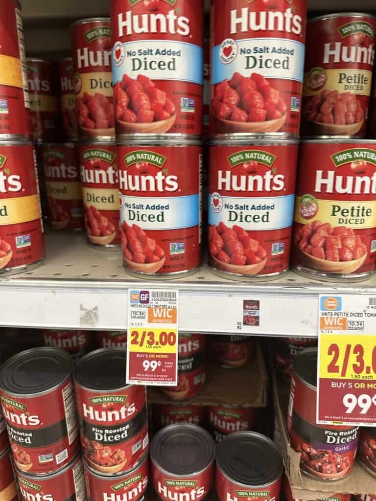 Hunt's Tomatoes Kroger Shelf Image