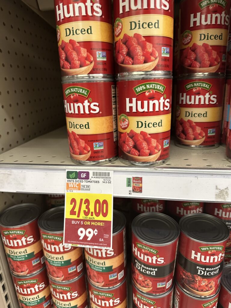 Hunt's Tomatoes Kroger Shelf Image