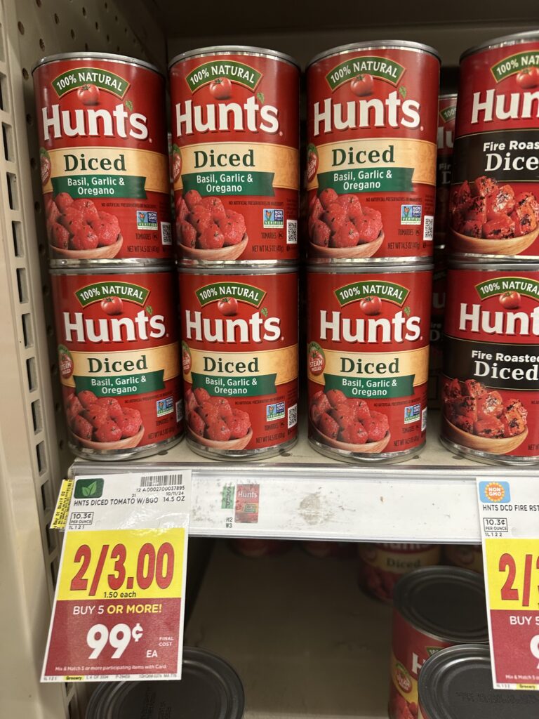 Hunt's Tomatoes Kroger Shelf Image