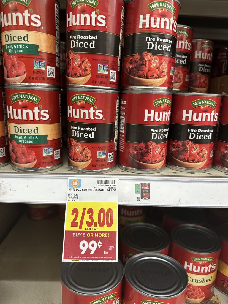 Hunt's Tomatoes Kroger Shelf Image