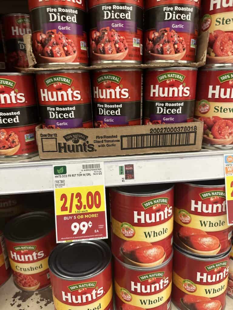 Hunt's Tomatoes Kroger Shelf Image