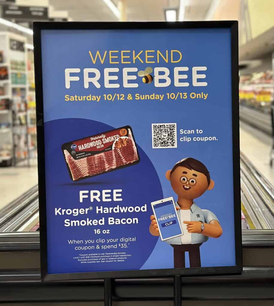 Free bacon Kroger weekend freebee