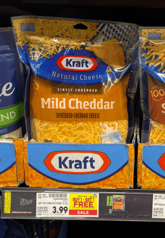 Kraft Shredded Cheese Kroger Shelf Image