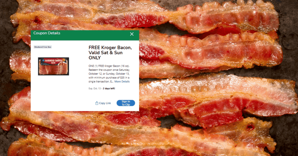 Kroger Bacon Weekend FreeBee Kroger Digital Coupon