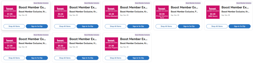 Kroger Boost member exlusive coupons