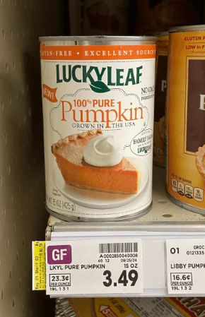 Lucky Leaf Pumpkin Kroger Shelf Image