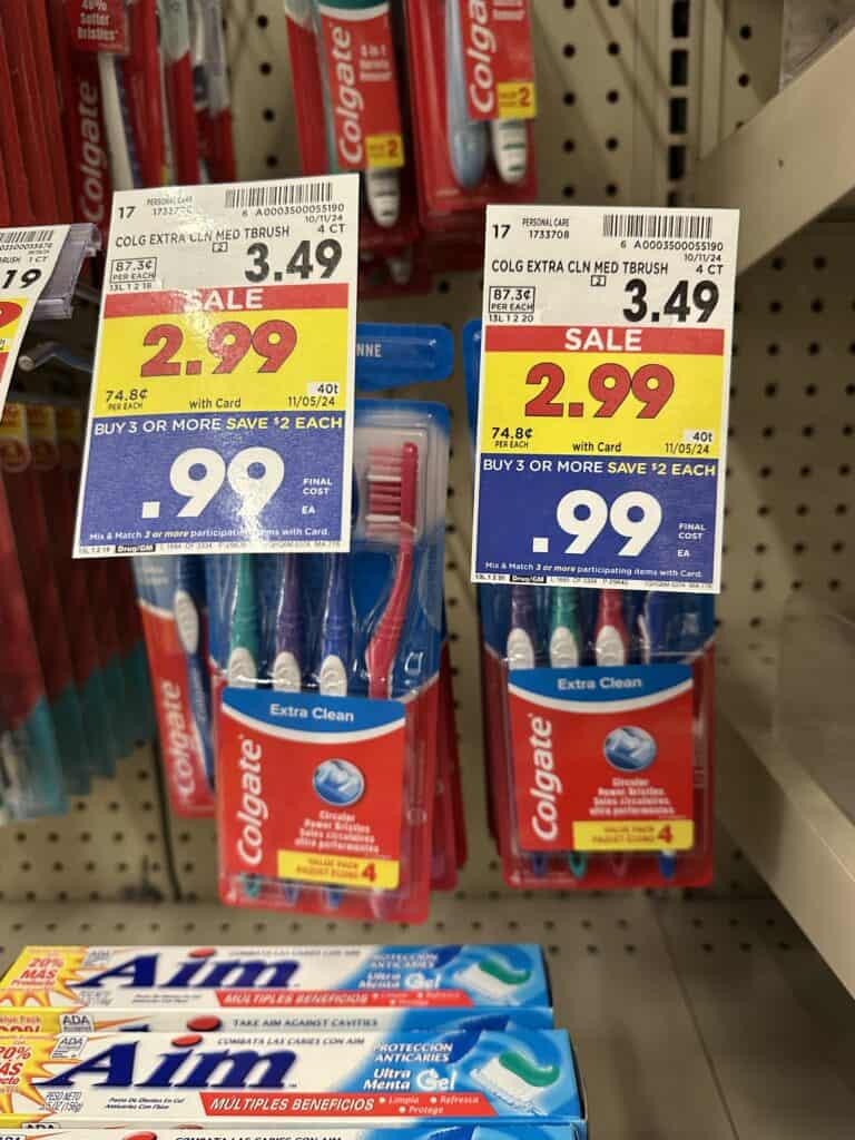 colgate extra clean toothbrushes kroger shelf image