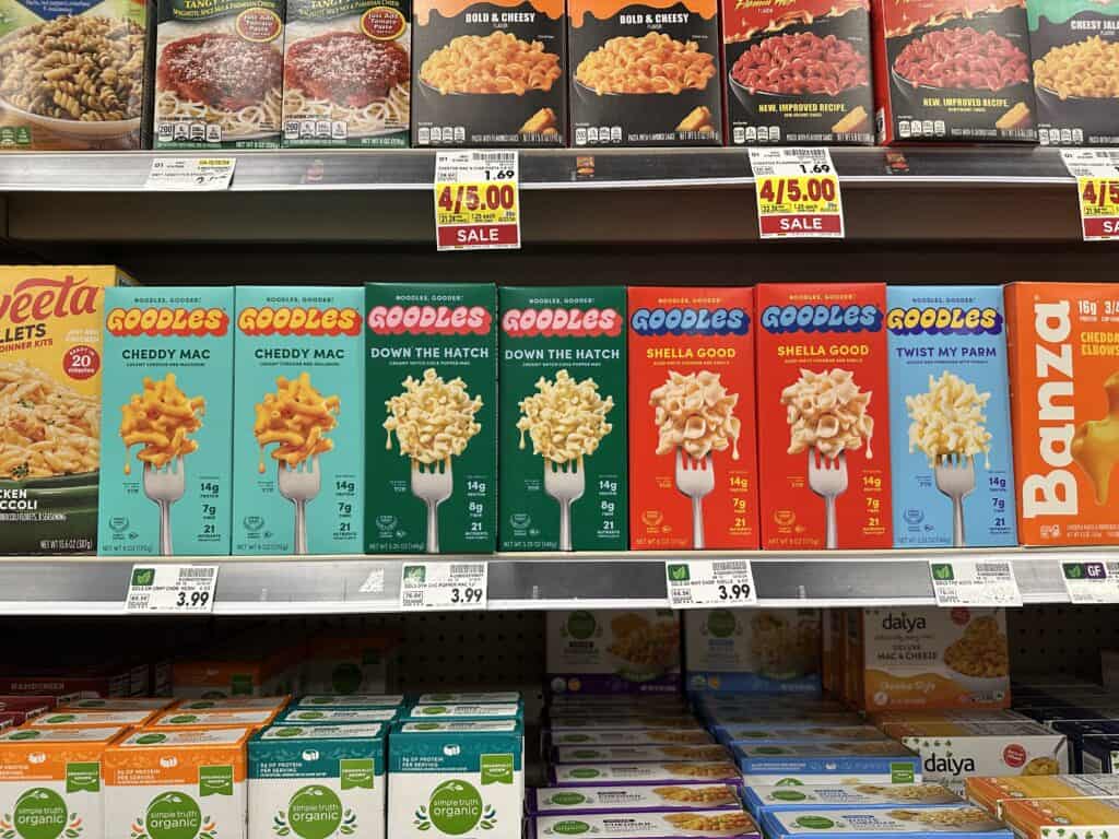 goodles mac and cheese kroger shelf image