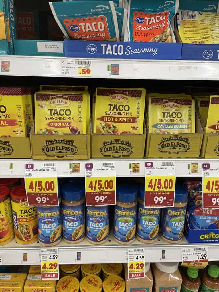 Old El Paso Taco and Fajita Seasoning Packets Kroger Shelf Image