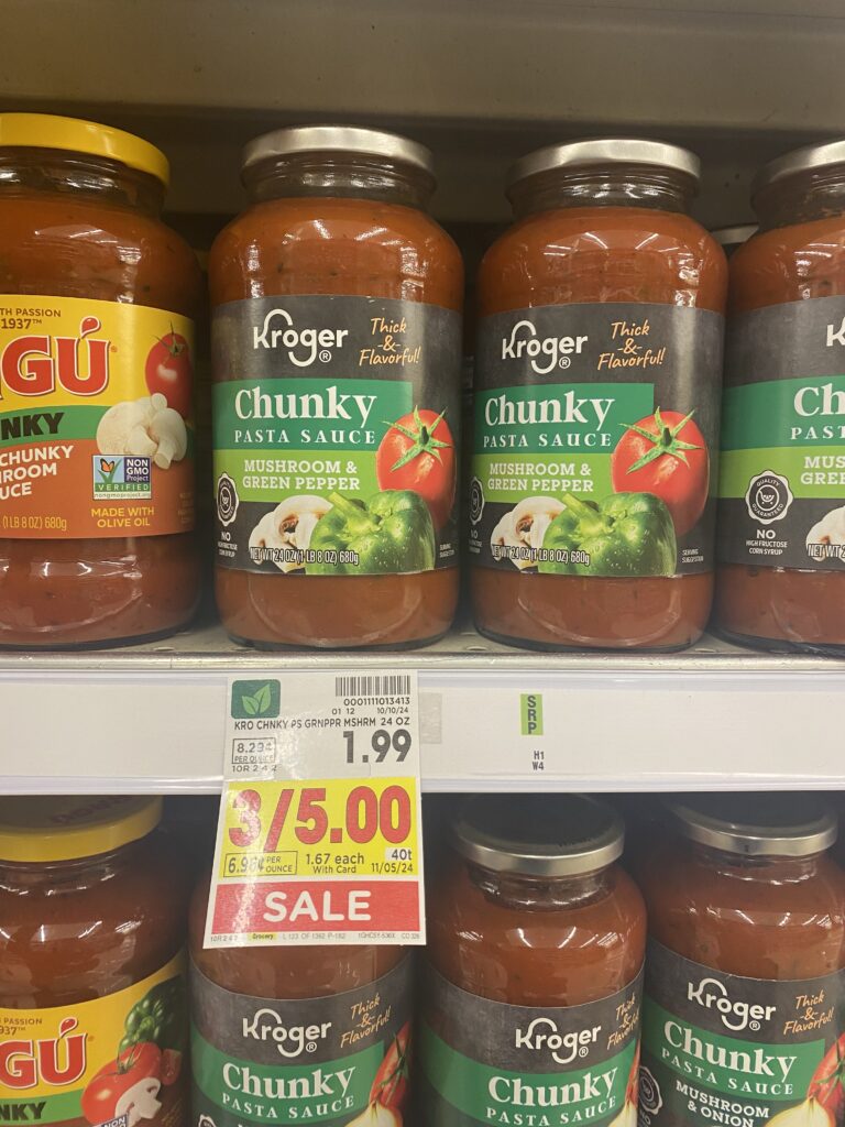 Kroger Pasta Sauce Shelf Image