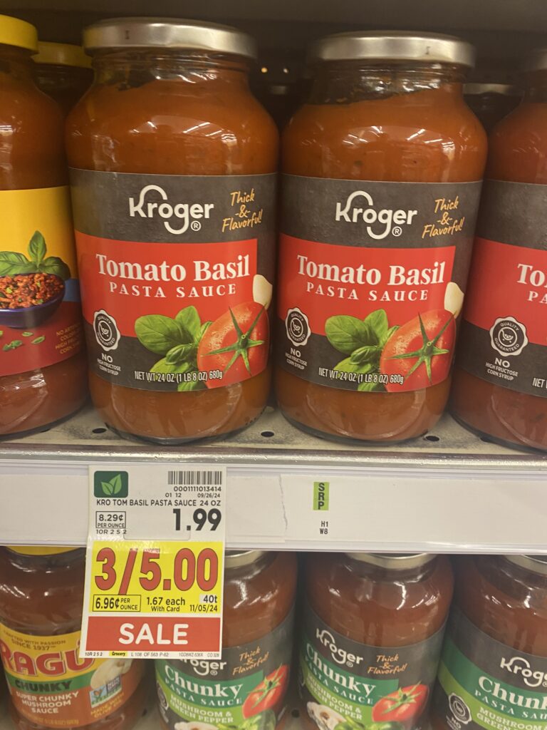 Kroger Pasta Sauce Shelf Image