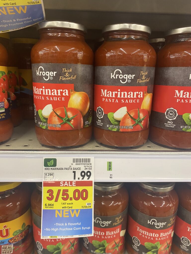 Kroger Pasta Sauce Shelf Image