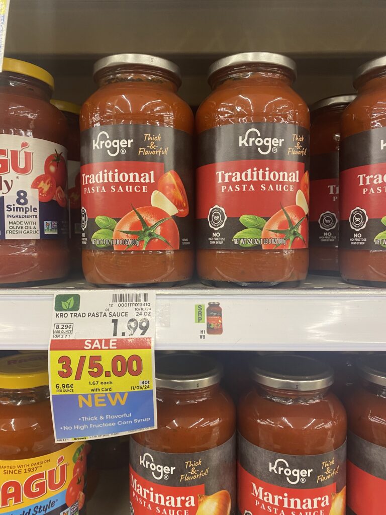 Kroger Pasta Sauce Shelf Image