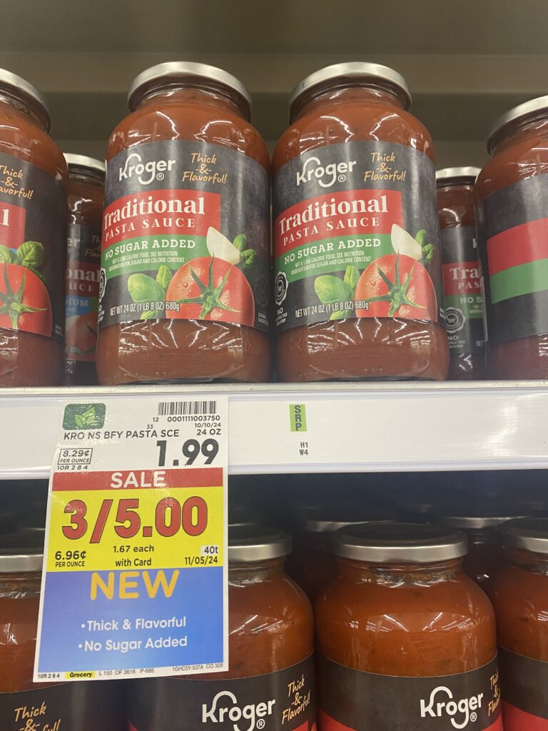 Kroger Pasta Sauce Shelf Image