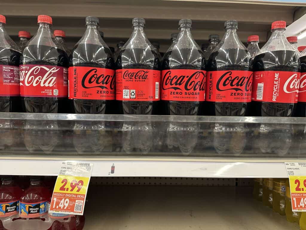 coca cola classic and zero sugar kroger shelf image