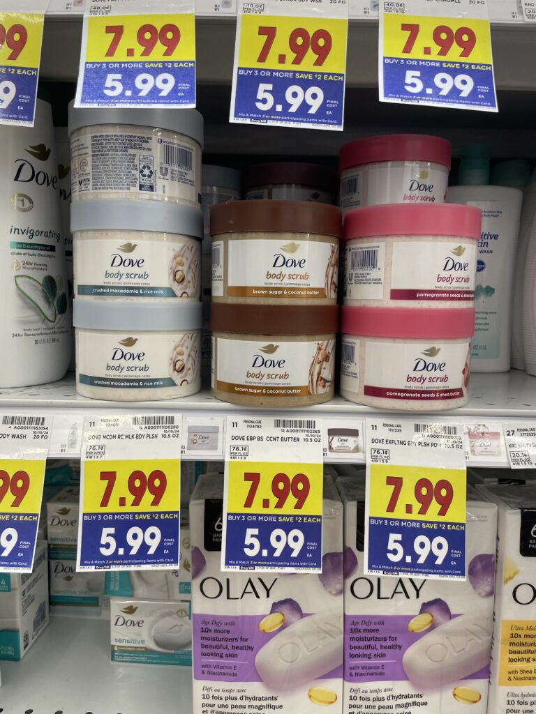 dove body scrubs kroger shelf image