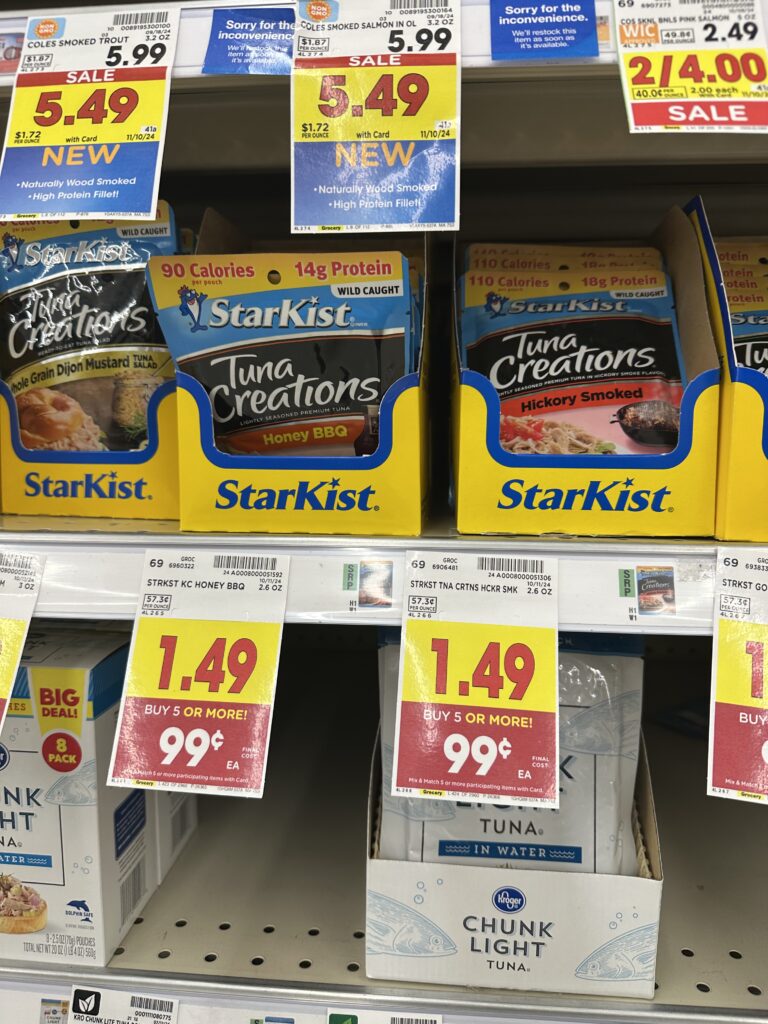 tarkist Tuna Pouches Kroger Shelf Image 