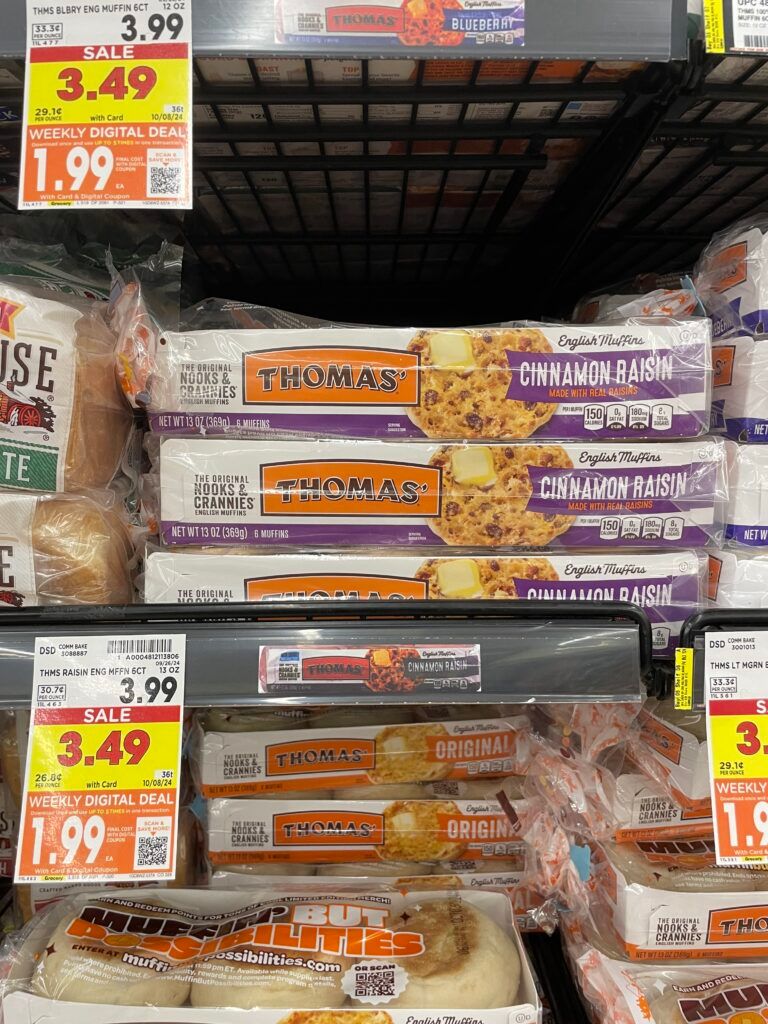 Thomas' Swirl Bread, Muffins and Bagels Kroger Shelf Image