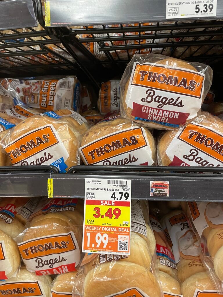 Thomas' Swirl Bread, Muffins and Bagels Kroger Shelf Image