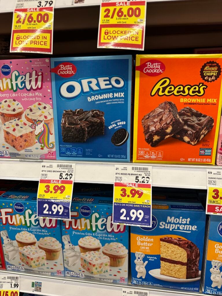 betty crocker oreo and reeses brownie mix kroger shelf image