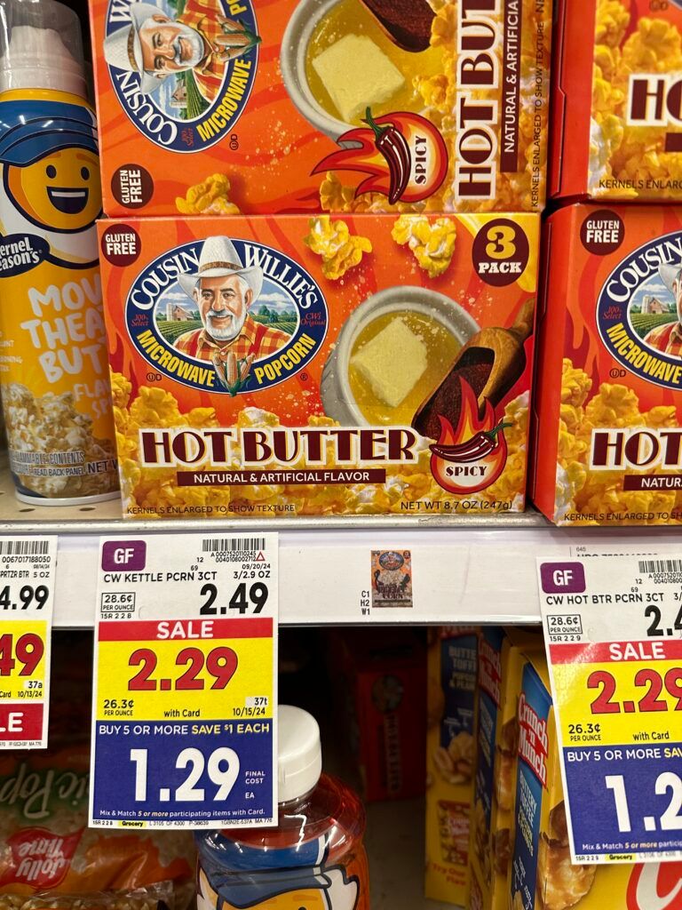 cousin wilies popcorn kroger shelf image (1)