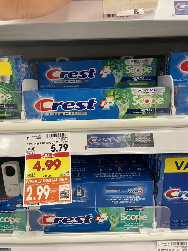 crest toothpaste kroger shelf image 