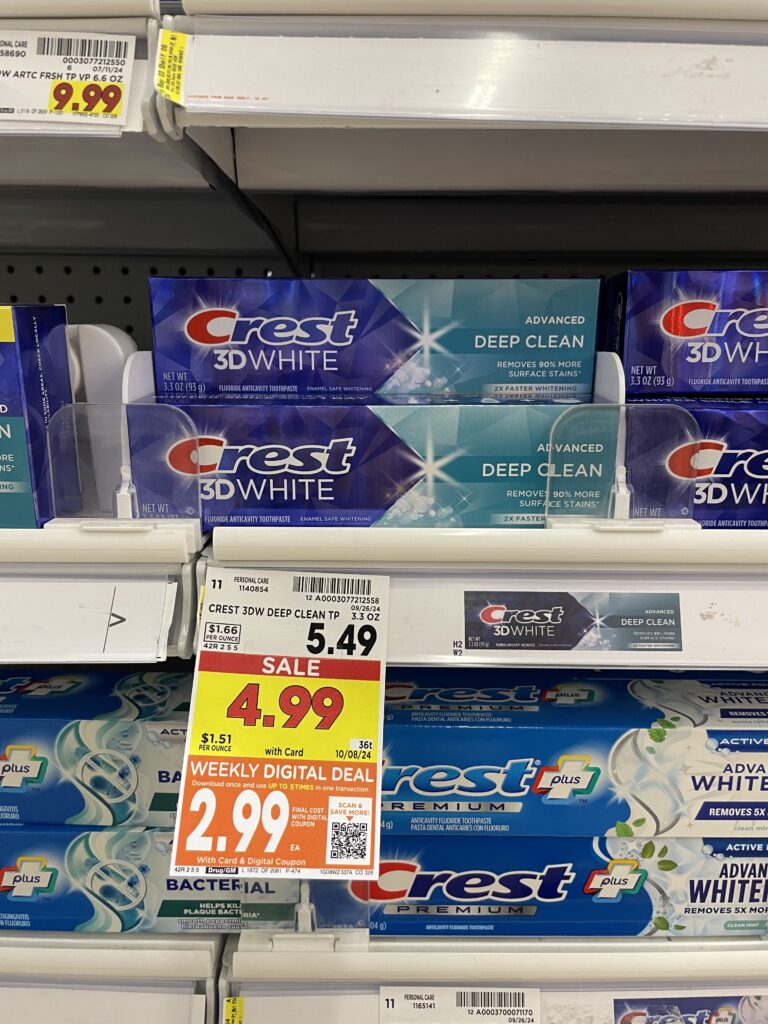 crest toothpaste kroger shelf image 